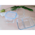 High borosilicate glass food storage container 2 compartment food container with lid lunch box